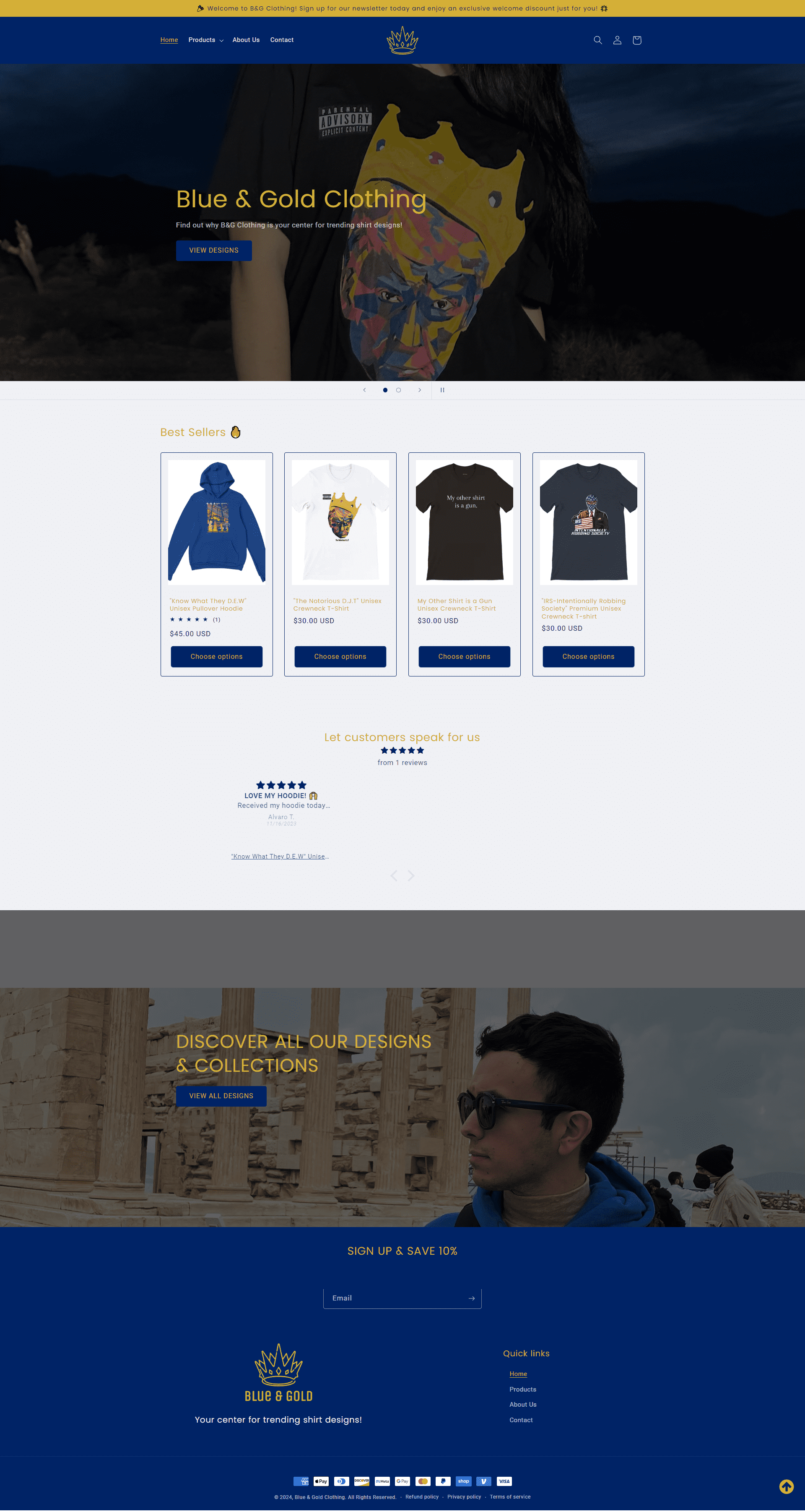 Blue & Gold Clothing